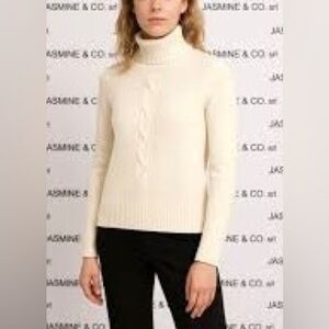 Cozy and Soft Turtle Neck Sweater, Cream Size Large